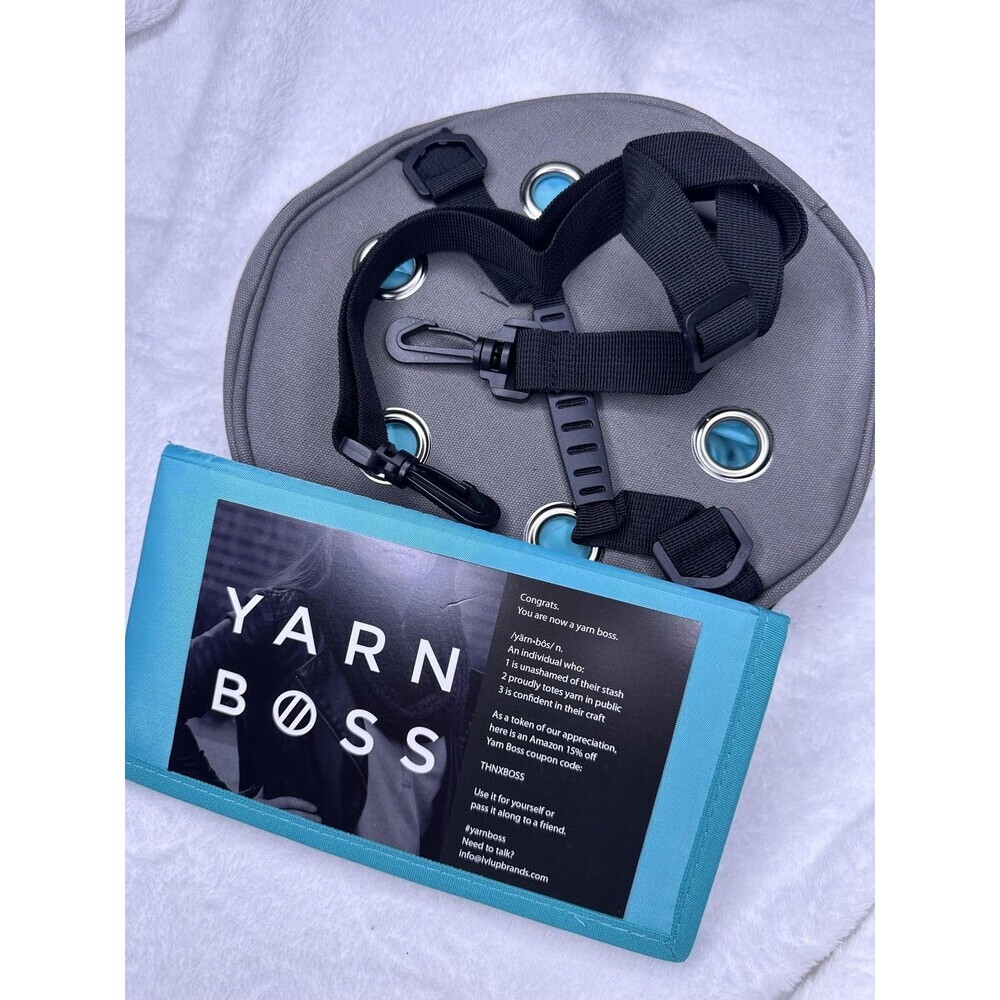 Yarn Boss Yarn Storage Bag Gray Turquoise Knitting Crochet Organizer Tote Travel